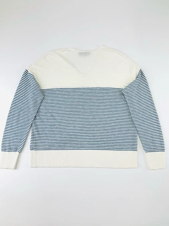 Banana Republic Linen Blend Striped Sweater Medium Nautical Coastal Style Womens - Picture 8 of 8